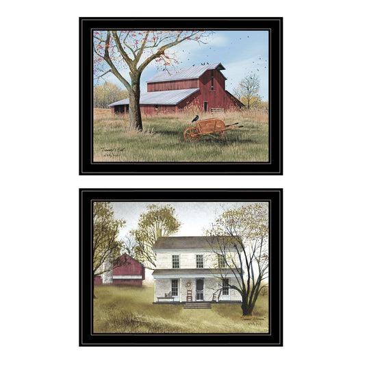 Set Of Two End of Summer 2 Black Framed Print Wall Art - Homeroots - Flyclothing LLC