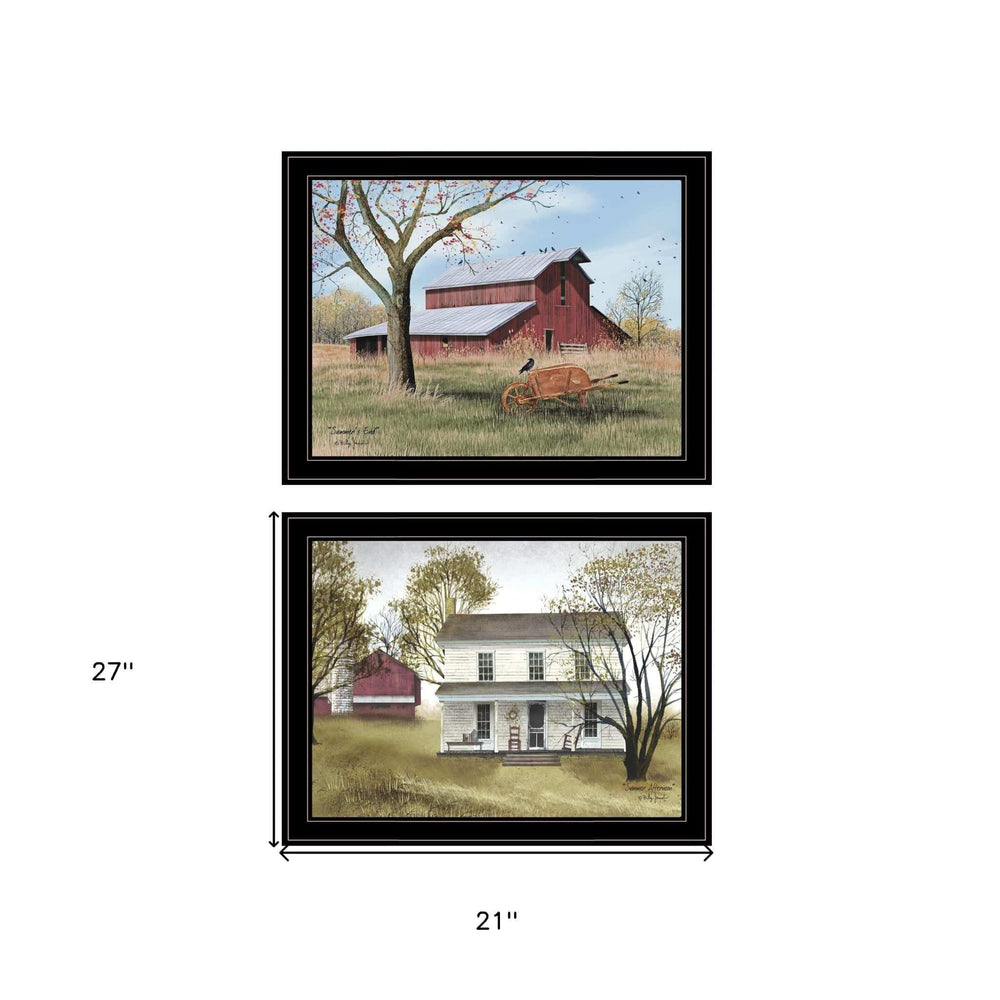 Set Of Two End of Summer 2 Black Framed Print Wall Art - Homeroots - Flyclothing LLC