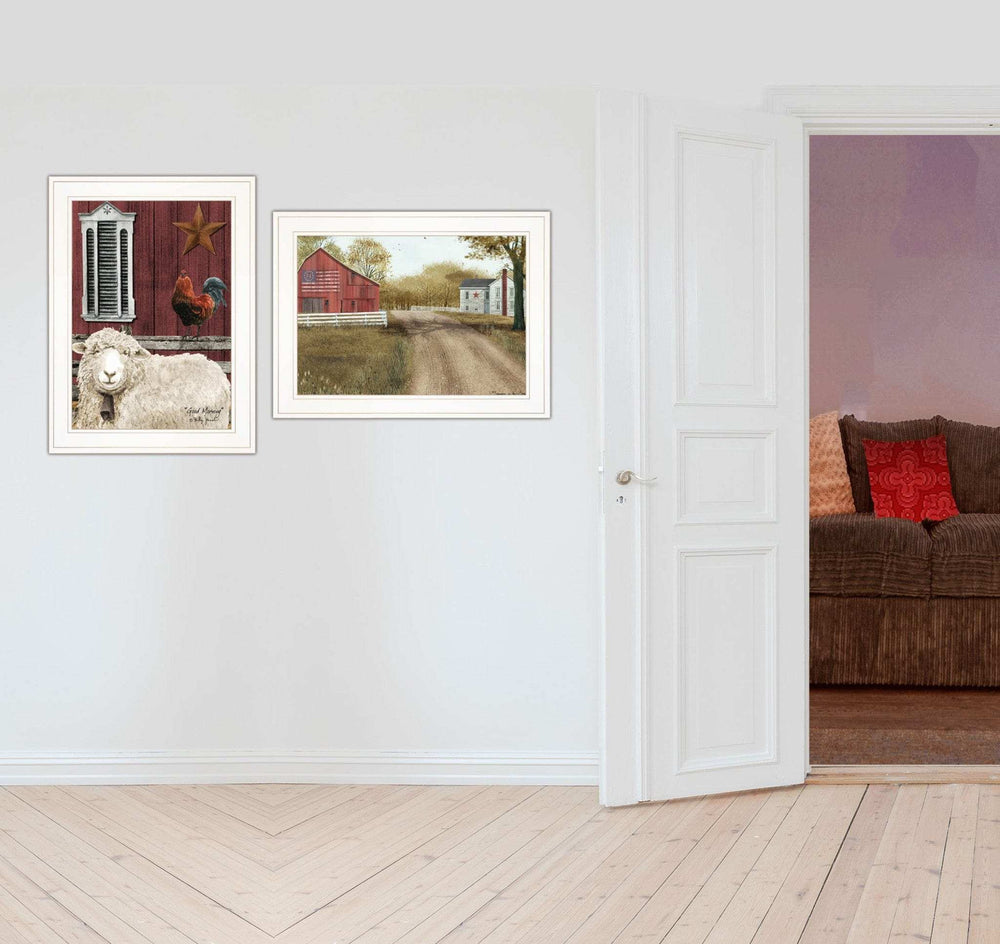 Set Of Two Good Morning 1 White Framed Print Wall Art - Homeroots - Flyclothing LLC