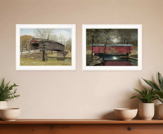 Set Of Two Bridge Collection I 1 White Framed Print Wall Art - Homeroots - Flyclothing LLC