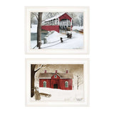 Set Of Two Winter Evening 1 White Framed Print Wall Art - Homeroots - Flyclothing LLC