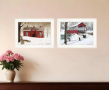 Set Of Two Winter Evening 1 White Framed Print Wall Art - Homeroots - Flyclothing LLC