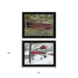 Set Of Two Covered Bridge Collection II 2 Black Framed Print Wall Art - Homeroots - Flyclothing LLC