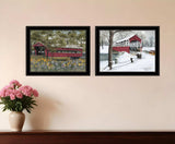 Set Of Two Covered Bridge Collection II 2 Black Framed Print Wall Art - Homeroots - Flyclothing LLC
