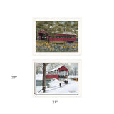 Set Of Two Covered Bridge Collection III White Framed Print Wall Art - Homeroots - Flyclothing LLC