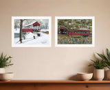 Set Of Two Covered Bridge Collection III White Framed Print Wall Art - Homeroots - Flyclothing LLC