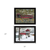 Set Of Two Billy Jacobs Covered Bridge Collection III Black Framed Print Wall Art - Homeroots - Flyclothing LLC