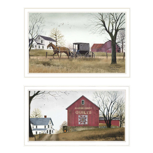 Set Of Two Goin to Market 1 White Framed Print Wall Art - Homeroots - Flyclothing LLC