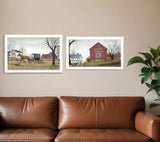 Set Of Two Goin to Market 1 White Framed Print Wall Art - Homeroots - Flyclothing LLC