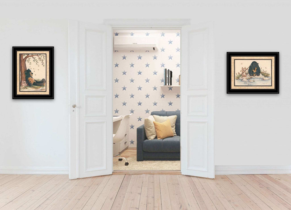 Set Of Two Gone Fishing 2 Black Framed Print Wall Art - Homeroots - Flyclothing LLC