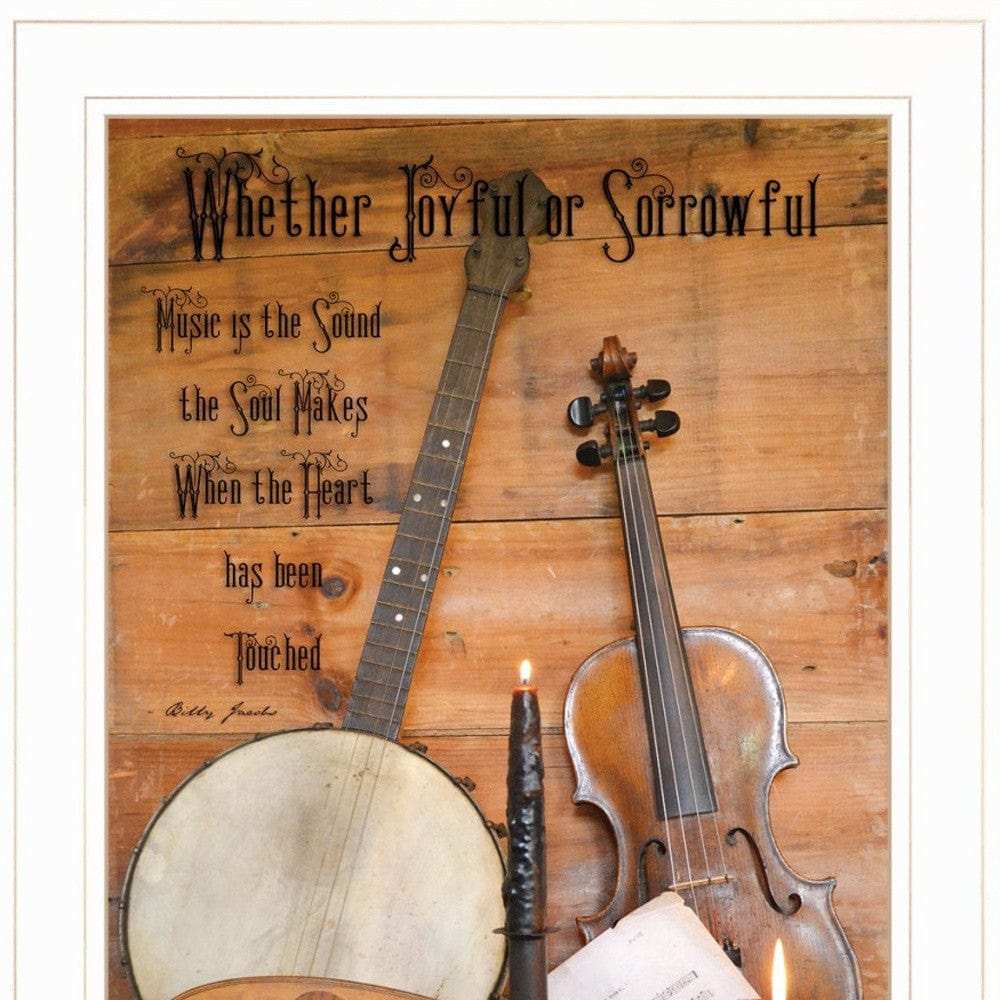 Set Of Two Music or Nevermore 1 White Framed Print Wall Art - Homeroots - Flyclothing LLC
