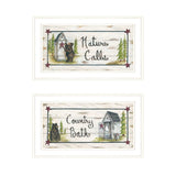 Set Of Two Nature Calls 1 White Framed Print Bathroom Wall Art - Homeroots - Flyclothing LLC
