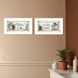 Set Of Two Nature Calls 1 White Framed Print Bathroom Wall Art - Homeroots - Flyclothing LLC