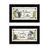Set Of Two Nature Calls 2 Black Framed Print Bathroom Wall Art - Homeroots - Flyclothing LLC