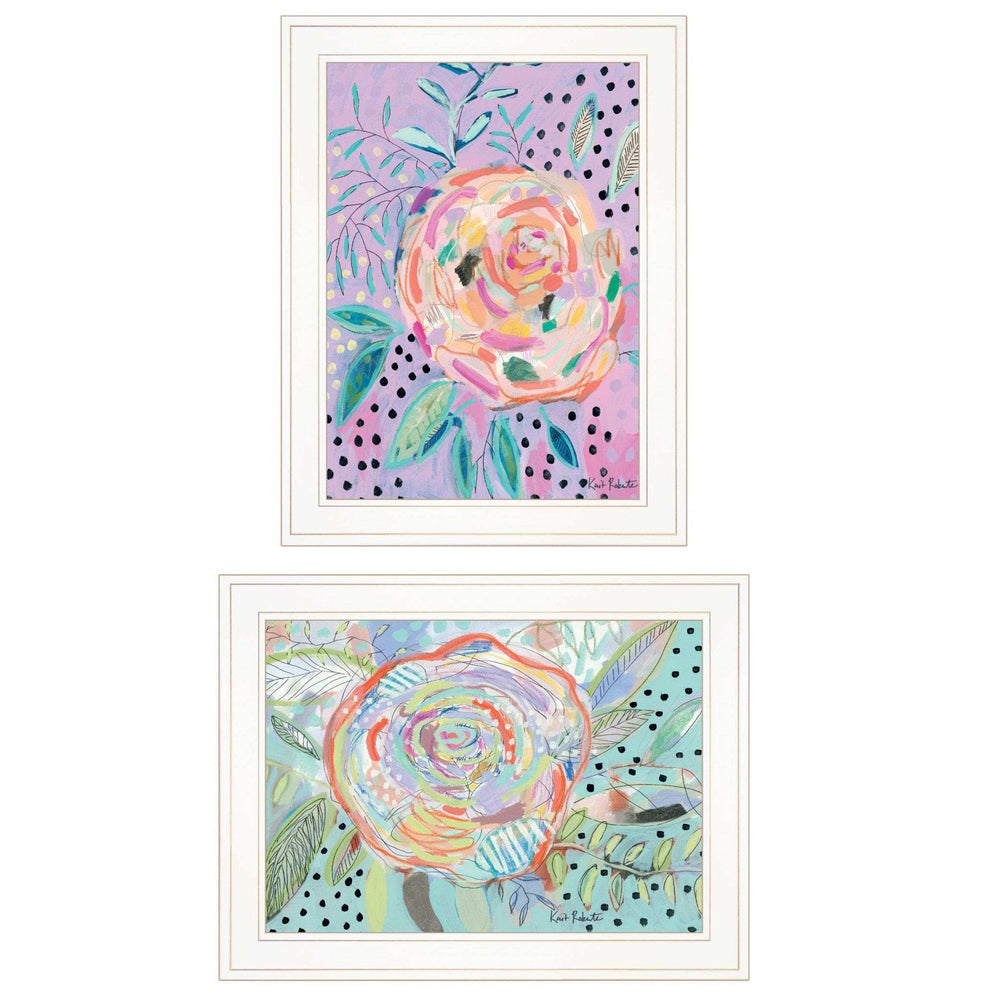 Set Of Two Bloom for Yourself 1 White Framed Print Wall Art - Homeroots - Flyclothing LLC