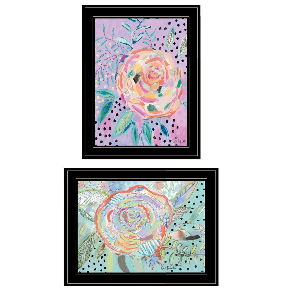 Set Of Two Bloom for Yourself 2 Black Framed Print Wall Art - Homeroots - Flyclothing LLC