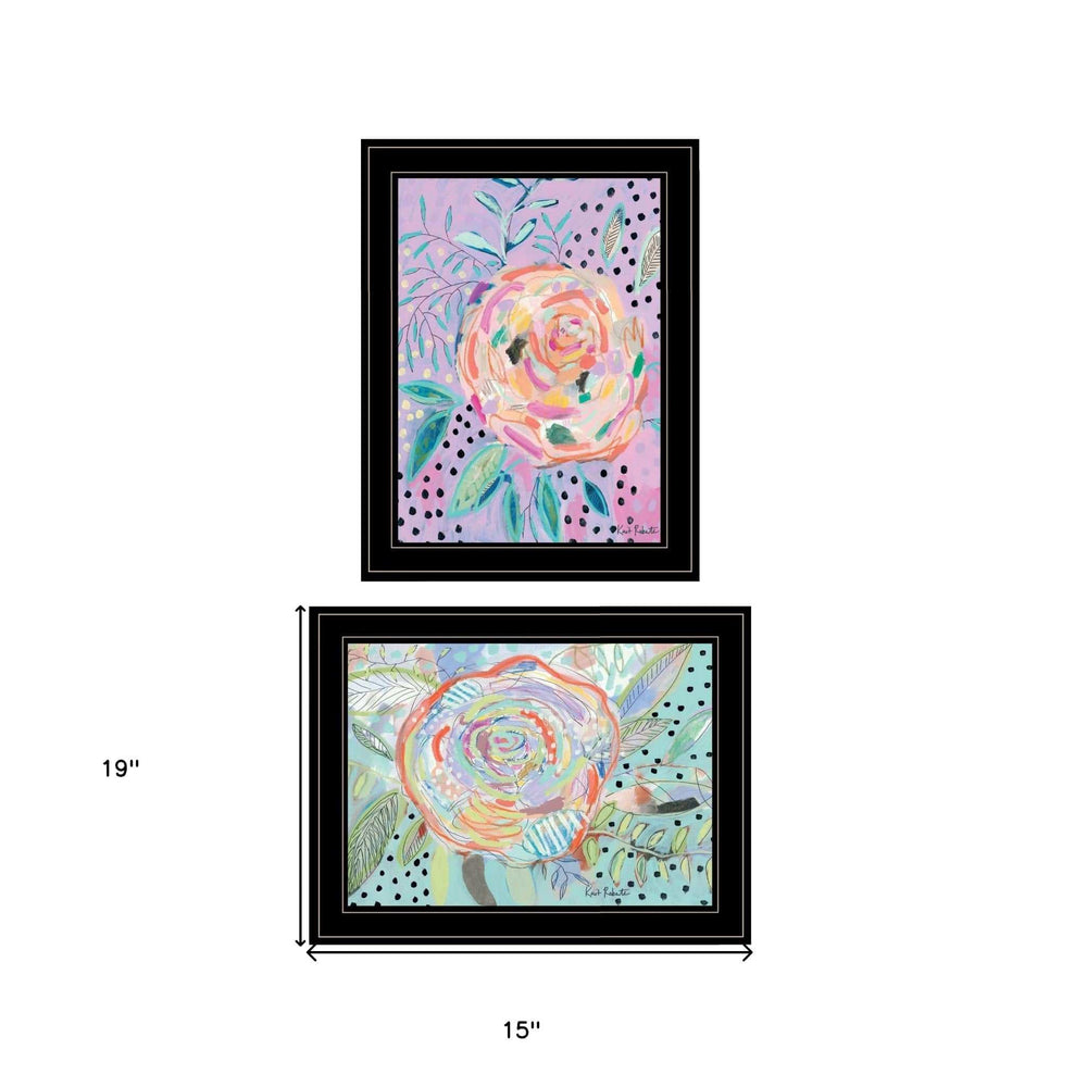 Set Of Two Bloom for Yourself 2 Black Framed Print Wall Art - Homeroots - Flyclothing LLC