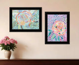 Set Of Two Bloom for Yourself 2 Black Framed Print Wall Art - Homeroots - Flyclothing LLC