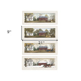 Set Of Four Seasons on the Farm White Framed Prints Wall Art - Homeroots - Flyclothing LLC