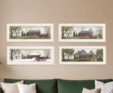 Set Of Four Seasons on the Farm White Framed Prints Wall Art - Homeroots - Flyclothing LLC