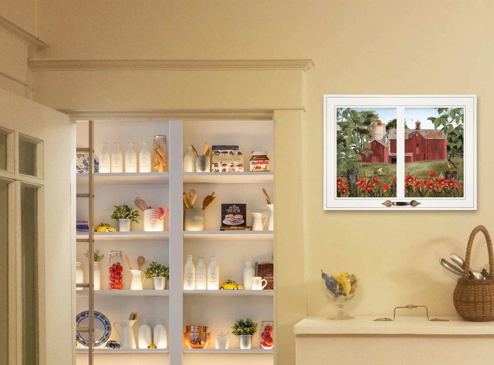 Summer Days Windowpane Style White Framed Print Wall Art - Homeroots - Flyclothing LLC