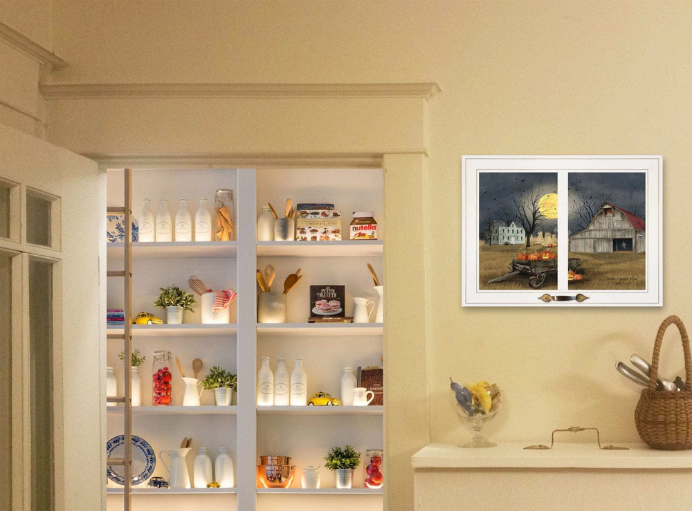 Spooky Harvest Moon 6 White Framed Print Kitchen Wall Art - Homeroots - Flyclothing LLC