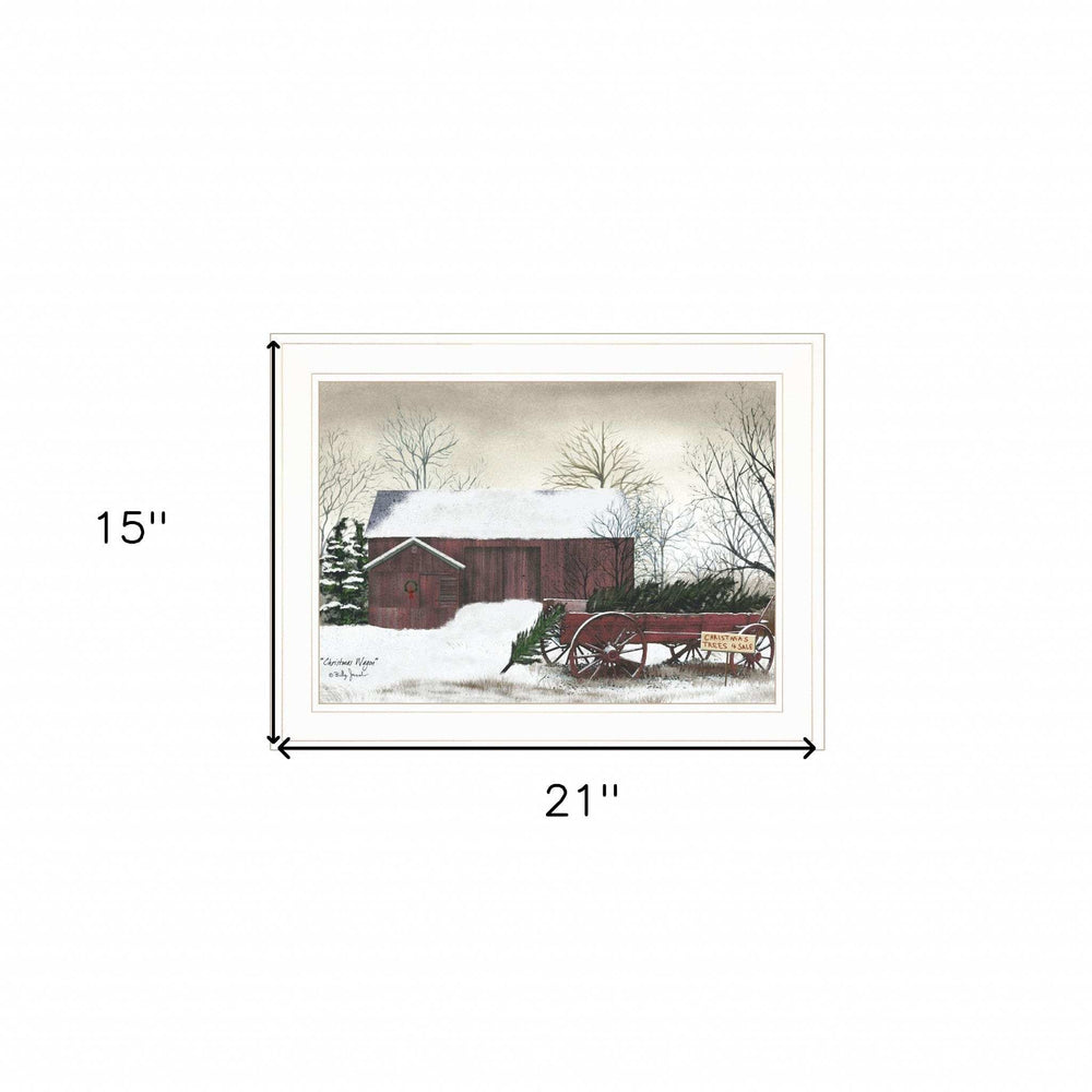 Christmas Wagon 1 White Framed Print Wall Art - Homeroots - Flyclothing LLC