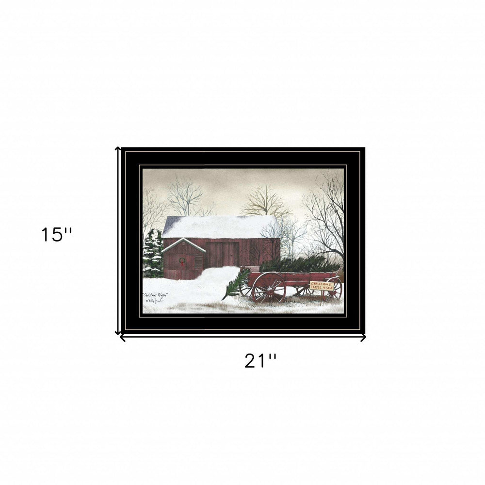 Christmas Wagon 2 Black Framed Print Wall Art - Homeroots - Flyclothing LLC