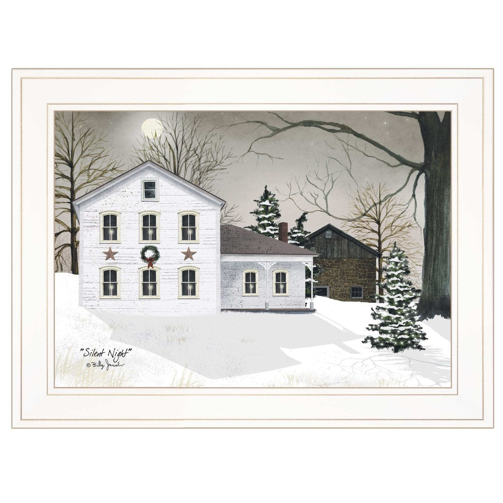 Silent Night 2 White Framed Print Wall Art - Homeroots - Flyclothing LLC