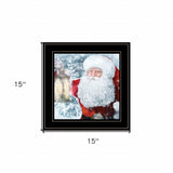 Santa with Lantern 2 Black Framed Print Wall Art - Homeroots - Flyclothing LLC