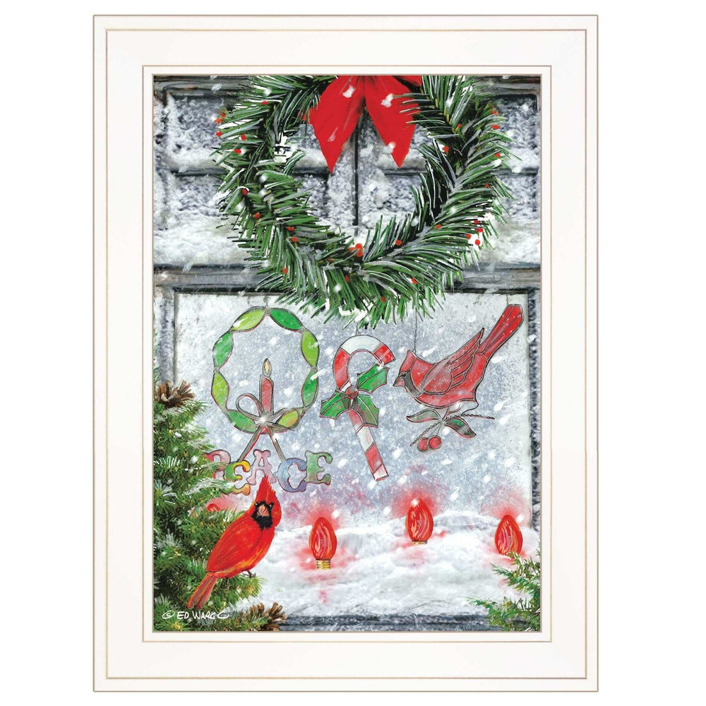 Christmas Peace 1 White Framed Print Wall Art - Homeroots - Flyclothing LLC