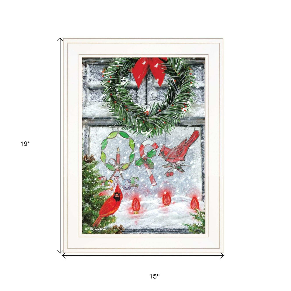 Christmas Peace 1 White Framed Print Wall Art - Homeroots - Flyclothing LLC