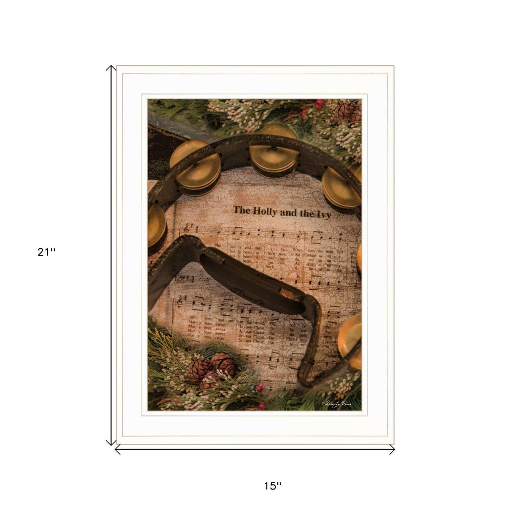 Holly and Ivy 1 White Framed Print Wall Art - Homeroots - Flyclothing LLC
