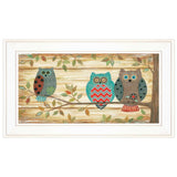 Three Wise Owls 2 White Framed Print Wall Art - Homeroots - Flyclothing LLC