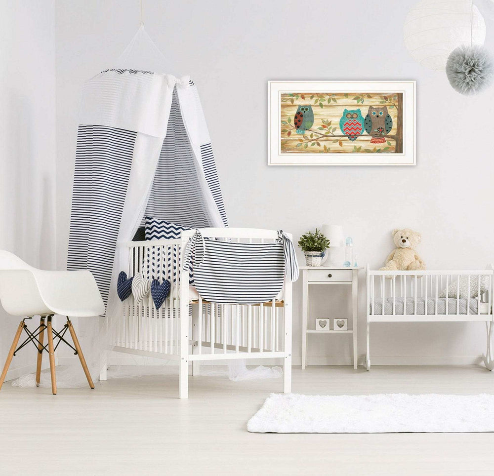 Three Wise Owls 2 White Framed Print Wall Art - Homeroots - Flyclothing LLC