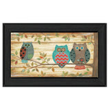 Three Wise Owls 3 Black Framed Print Wall Art - Homeroots - Flyclothing LLC