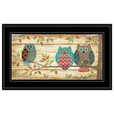 Three Wise Owls 4 Black Framed Print Wall Art - Homeroots - Flyclothing LLC