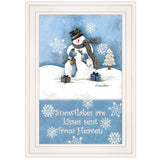 Trendy Snowman 1 White Framed Print Wall Art - Homeroots - Flyclothing LLC
