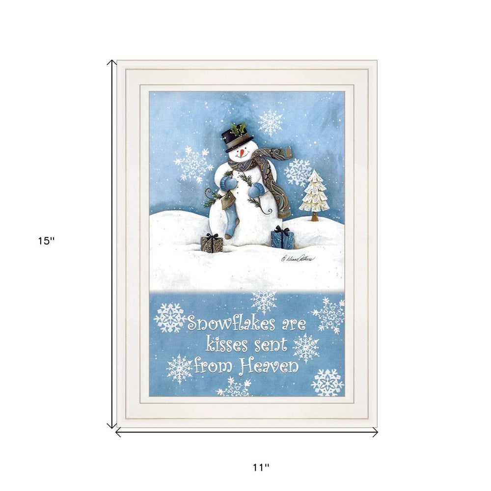 Trendy Snowman 1 White Framed Print Wall Art - Homeroots - Flyclothing LLC