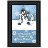 Trendy Snowman 2 Black Framed Print Wall Art - Homeroots - Flyclothing LLC