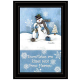 Trendy Snowman 3 Black Framed Print Wall Art - Homeroots - Flyclothing LLC
