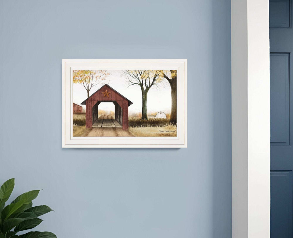 Bucks County Bridge 1 White Framed Print Wall Art - Homeroots - Flyclothing LLC