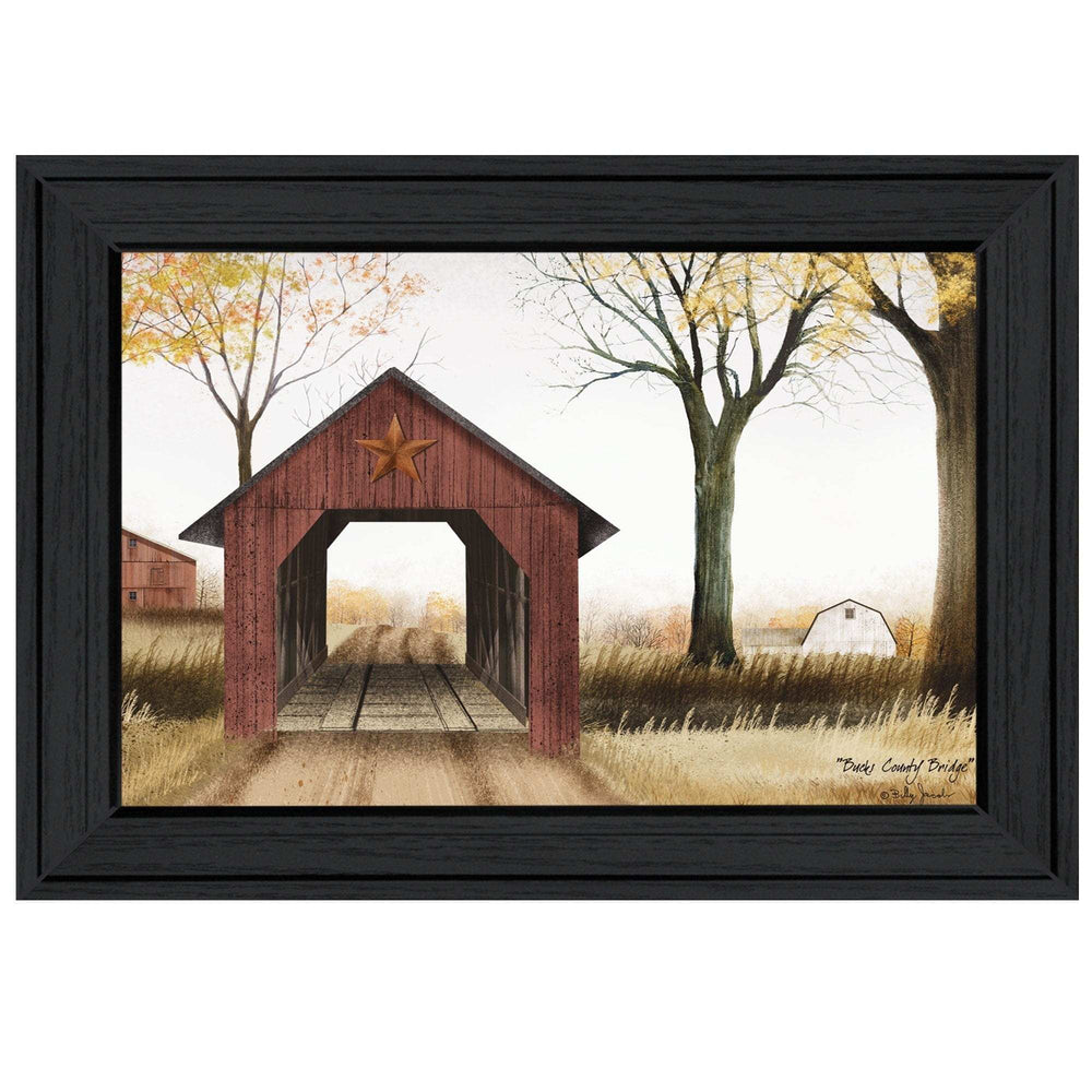 Bucks County Bridge 2 Black Framed Print Wall Art - Homeroots - Flyclothing LLC