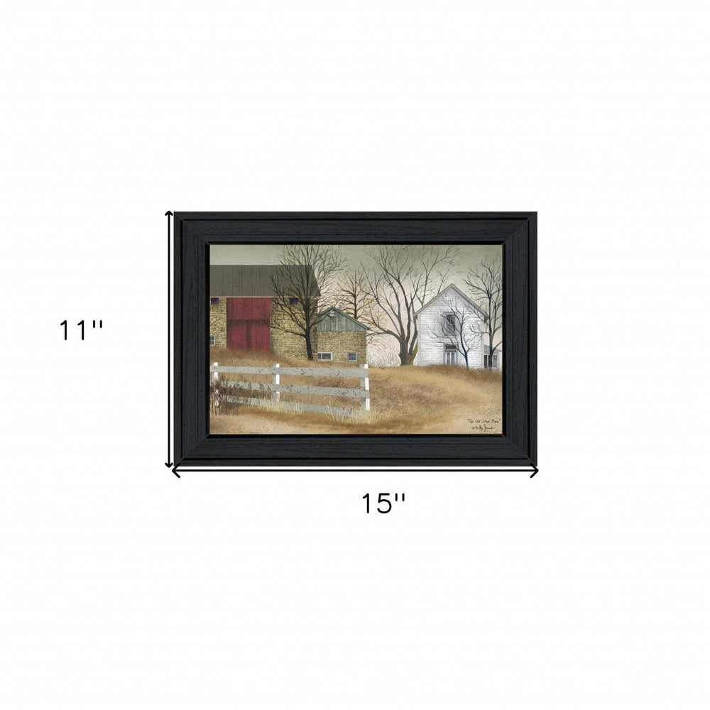 Old Stone Barn Black Framed Print Wall Art - Homeroots - Flyclothing LLC
