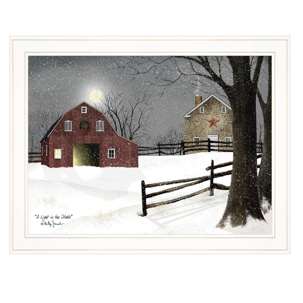 Light in the Stable 5 White Framed Print Wall Art - Homeroots - Flyclothing LLC