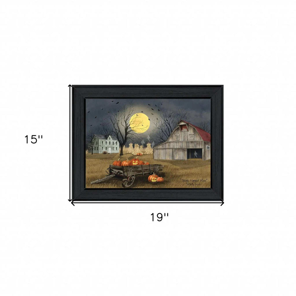 Spooky Harvest Moon 3 Black Framed Print Kitchen Wall Art - Homeroots - Flyclothing LLC