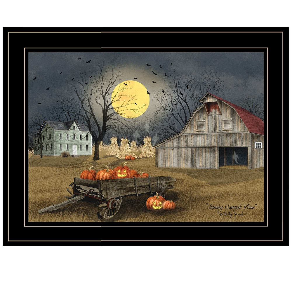 Spooky Harvest Moon 4 Black Framed Print Kitchen Wall Art - Homeroots - Flyclothing LLC