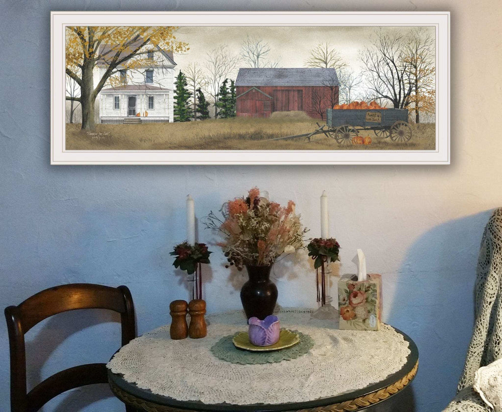 Pumpkins for Sale 5 White Framed Print Wall Art - Homeroots - Flyclothing LLC