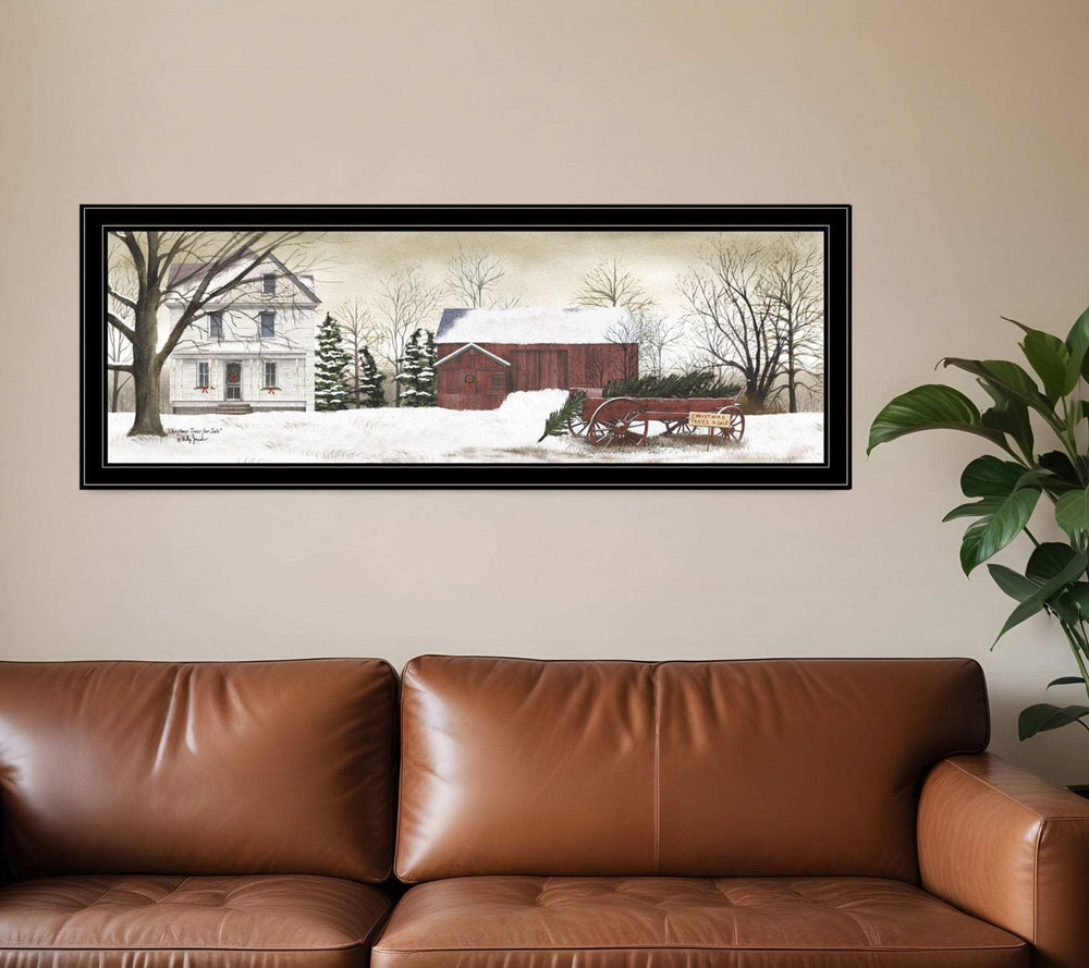 Christmas Trees for Sale Black Grooved Frame Wall Art - Homeroots - Flyclothing LLC