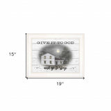 Give It To God White Framed Print Wall Art - Homeroots - Flyclothing LLC